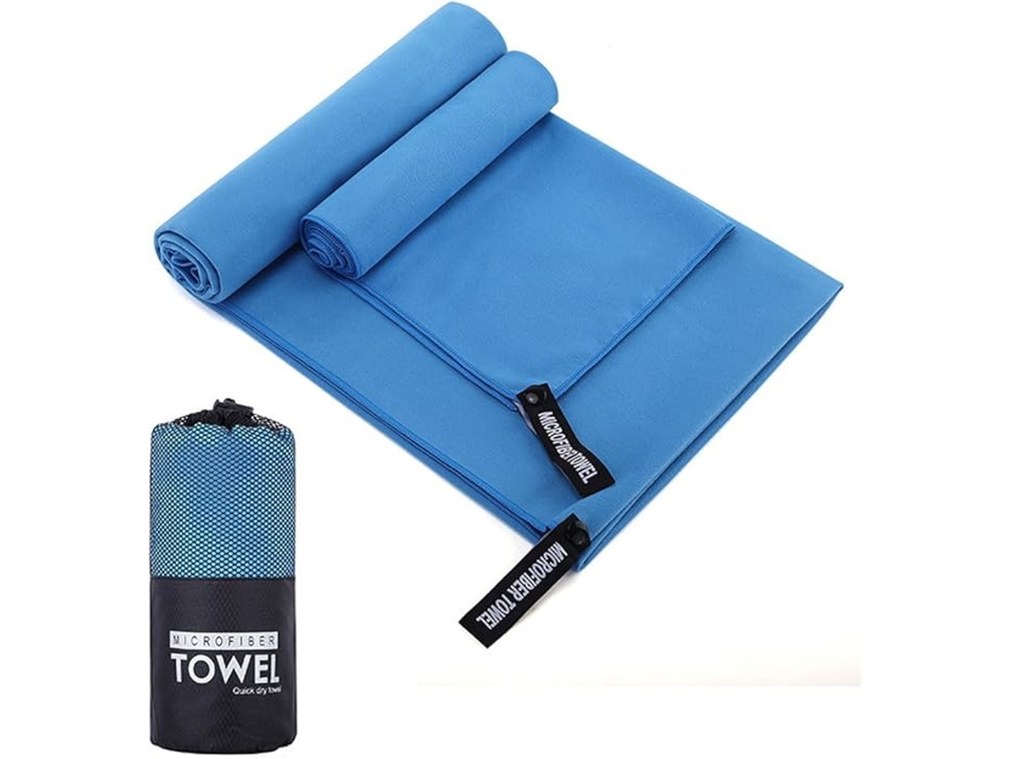 Toalha Esportiva De Microfibra - Secagem Rápida, Ideal Para Praia, Academia E Esportes, 40 X 80 Cm / 100 X 50 Cm, Azul. Siurn