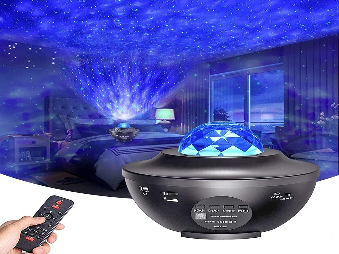Projetor Lurelia Galaxy com alto-falante Bluetooth, controle remoto, céu estrelado e sol integrado, para quarto modelo 2.