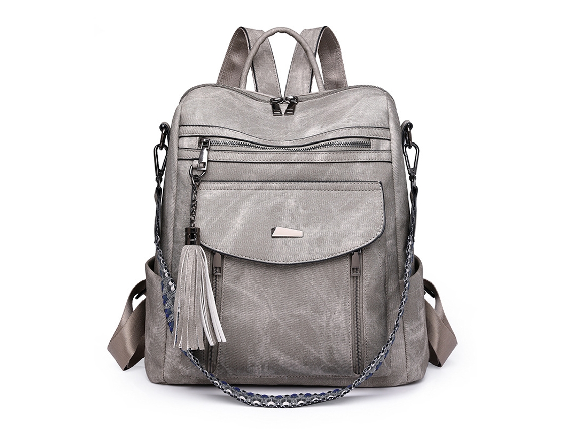 Bolsas Femininas Em Pu, Mochilas Femininas, Bolsas Para Mamães, Casuais E Multifuncionais.cinza Yunzii