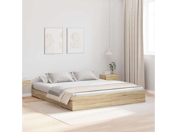 Vidaxl Estrado De Cama Com Arrumação Carvalho Sonoma 200 X 200 Cm