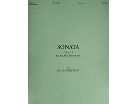 Livro SONATA OP 19 FOR EFLAT ALTO SAXOPHONE de P Creston (Inglês)