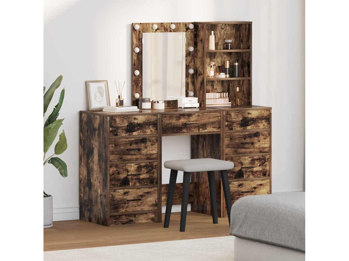 Vidaxl Mesa De Vestir 3 Unid. Castanho 40 X 41 X 135 Cm