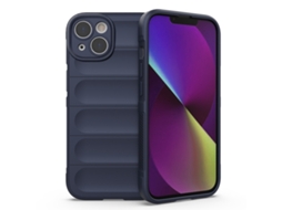 Capa Halinuia Para Iphone 14 Magic Shield Tpu Azul Escuro (proteção Integral, Interior Em Flanela)