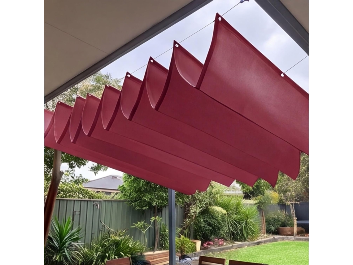 Toldo Retrátil Ondulado Com Proteção Uv Em Poliéster Para Pátio, Terraço