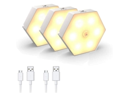 Luz Noturna com Sensor de Movimento, com Luz Noturna Led Automática Liga/desliga, Luminária para Quarto/closet BRILVIBERA