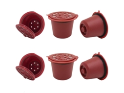 Pack 6 Cápsulas Reutilizáveis para Nespresso Gran Latissima Vermelho