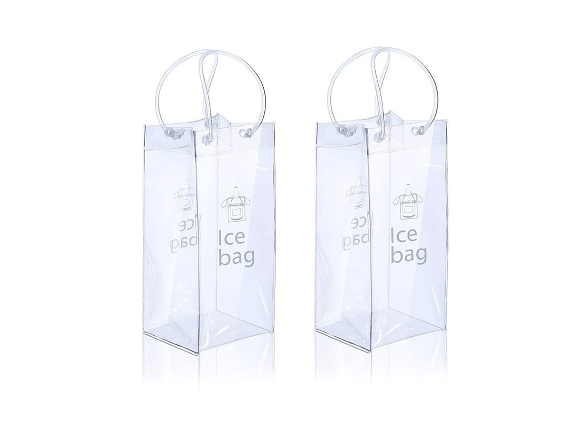 Bolsa Para Vinho De 2 Peças, Transparente, Alça, Ideal Para Bares, Restaurantes E Residências, Impermeável