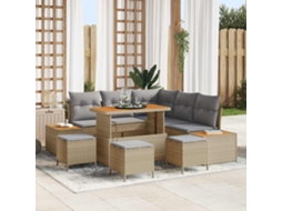 Vidaxl Conjunto De Sofá De Jardim 9 Unid. 8-número De Lugares