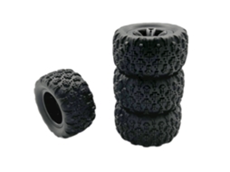 Conjunto 4 Pneus Rodas Atualizados Wltoys 144010 Mjx 16208 16210 Scy Mnrc Mn128 Monster Truck Rc 1/12 1/14 1/16 Modelos Carros Veículos MDUG
