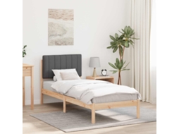 Vidaxl Estrutura De Cama Com Cabeceira Estofada Cinza Escuro