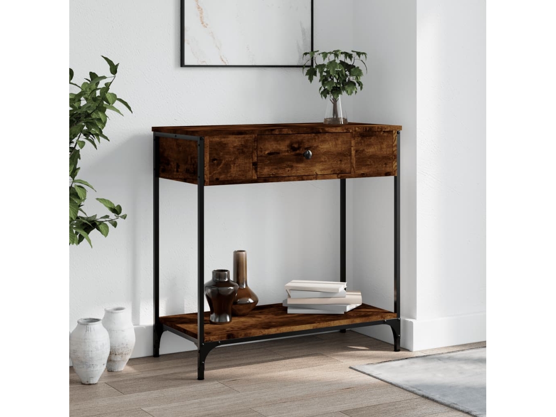 Vidaxl Mesa Consola 75x34,5x75 Cm Derivados De Madeira Carvalho Fumado