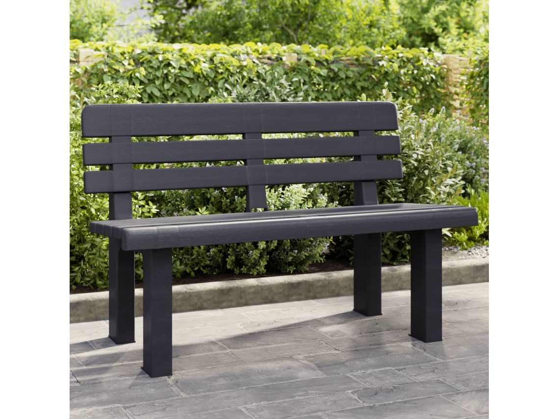 Banco De Jardim 110x52x71 Cm Polipropileno Antracite Dkd Home Decor