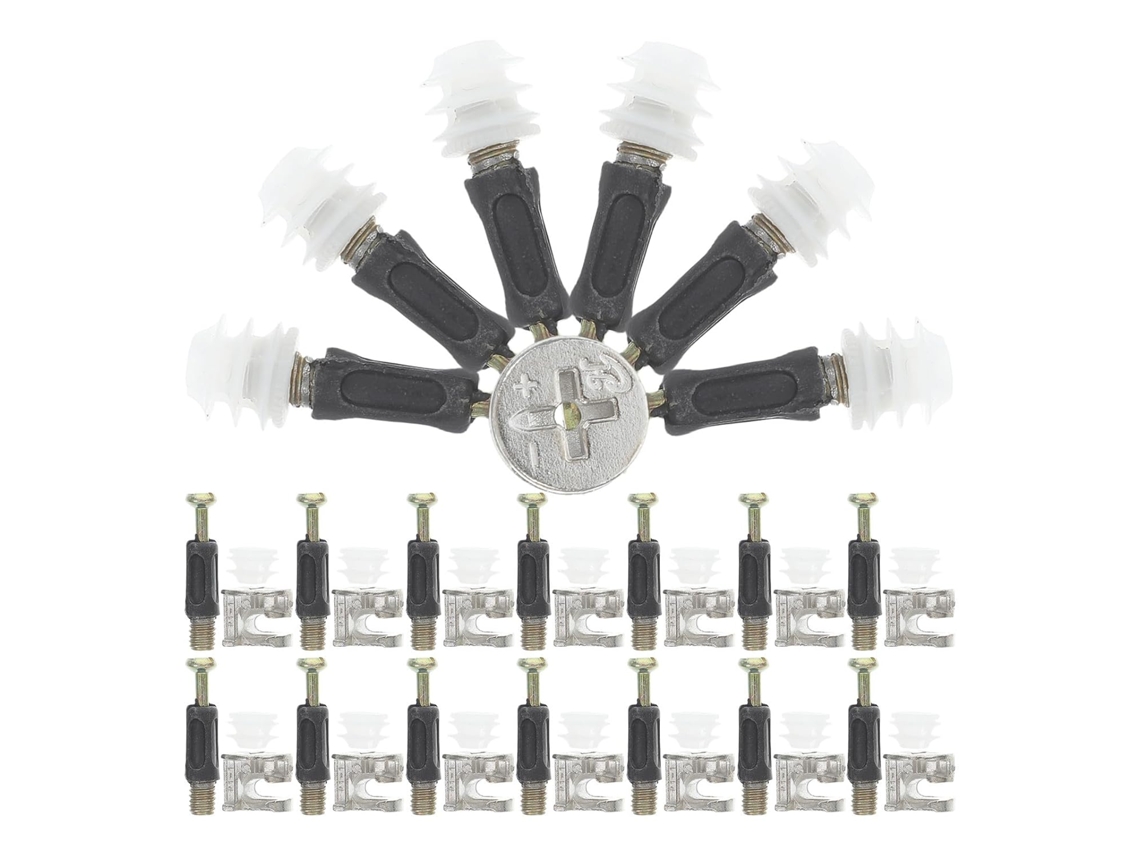 Kit De Ferragens Para Móveis Com 24 Peças Conector 32mm, Parafuso Autoatarraxante, Porca De Fixação Para Montagem Rápida