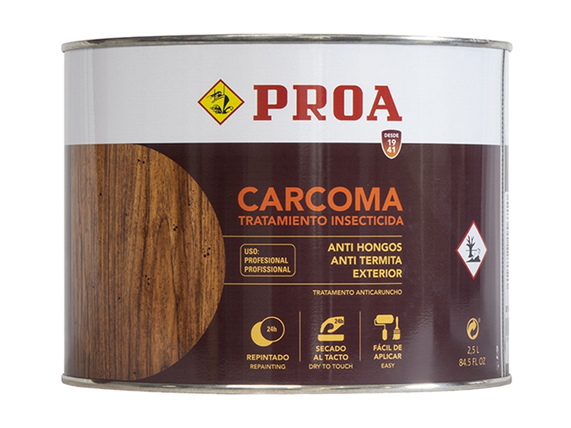 Caruncho 2,5L Anti-Caruncho Prevenção e Cura Contra Caruncho Térmitas e Fungos Da Madeira PROA