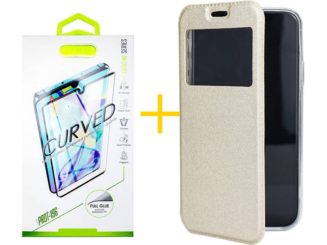 Capa + Película para Samsung Galaxy S21 Ultra 5G SKYHE Dourado