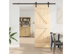 Vidaxl Porta Deslizante Narvik 70 X 210 Cm (213,5 Cm) Natural E Preto