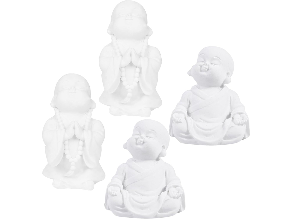 Conjunto De 4 Estátua Buda Compacta, De Buda, Para Decoração.