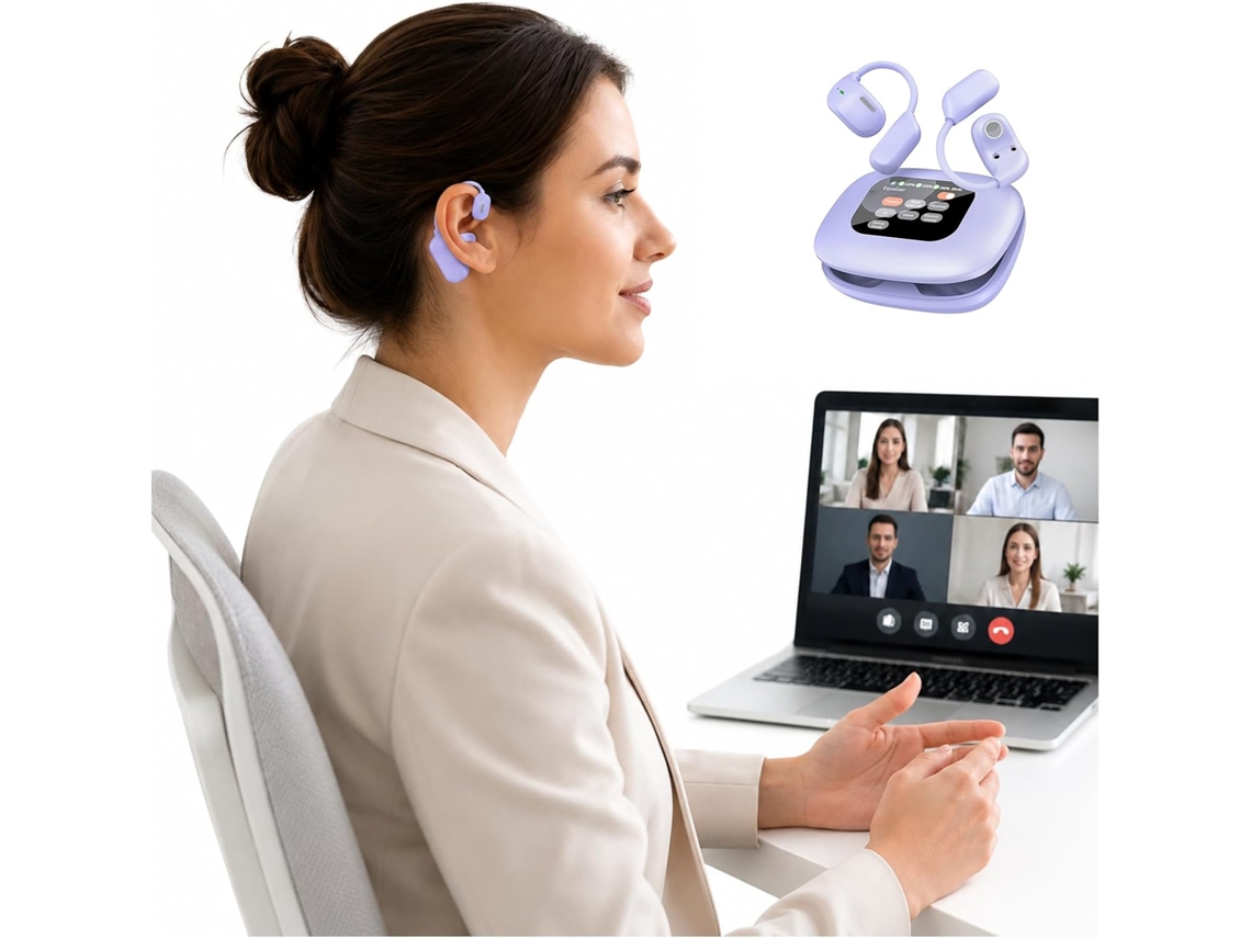 Fones De Ouvido Com Tradutor Ia Em Tempo Real, Tradutor Multilíngue Para 100 Idiomas, Roxo, Tamanho Único