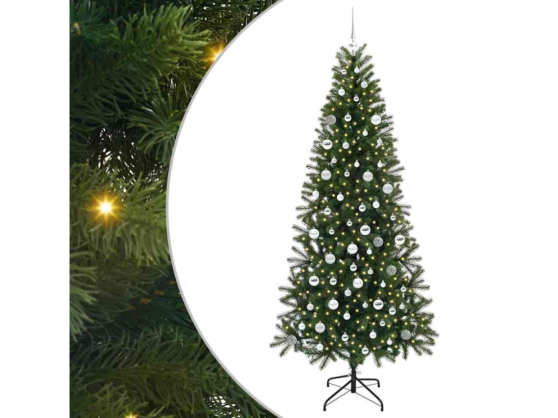 Conjunto 1 Árvore Artificial Vidaxl Verde Plástico (210 Cm)