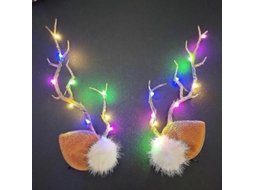 Peça Tiara De Natal Feminina Com Led Em Formato De Alce Adereço Para Cosplay De Natal Presente De Ano Novo Hengjian