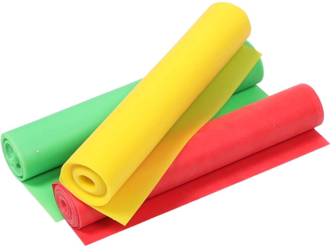 Conjunto De 3 Faixas Elásticas Resistência Para Treino Em Casa, Academia, Ioga E Fortalecimento Muscular, Com