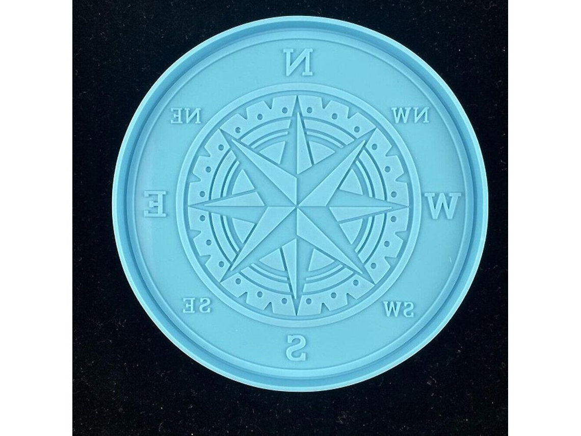 2026 molde de Silicona para Bandeja de Brújula para Epoxi Arte Diy Resina Joyería Azul