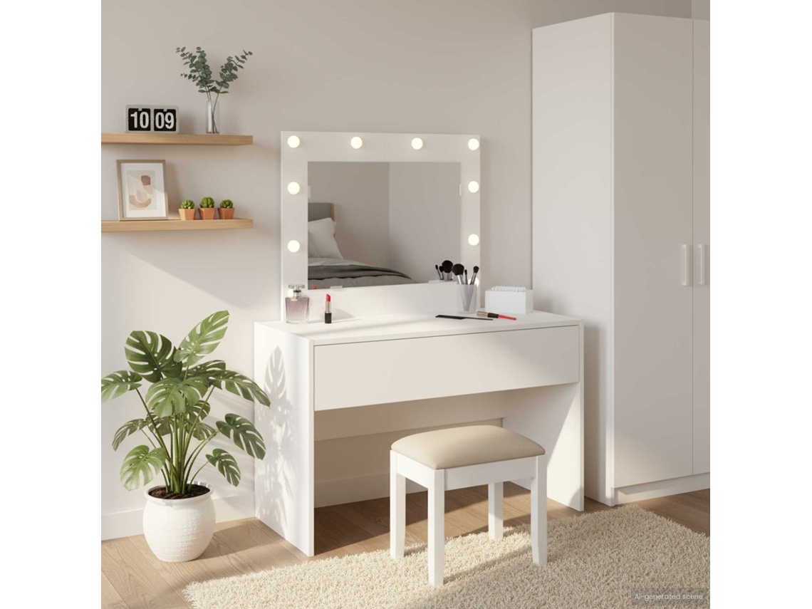 Vidaxl Mesa De Vestir Branco 83 X 40 X 70 Cm Derivados De Madeira