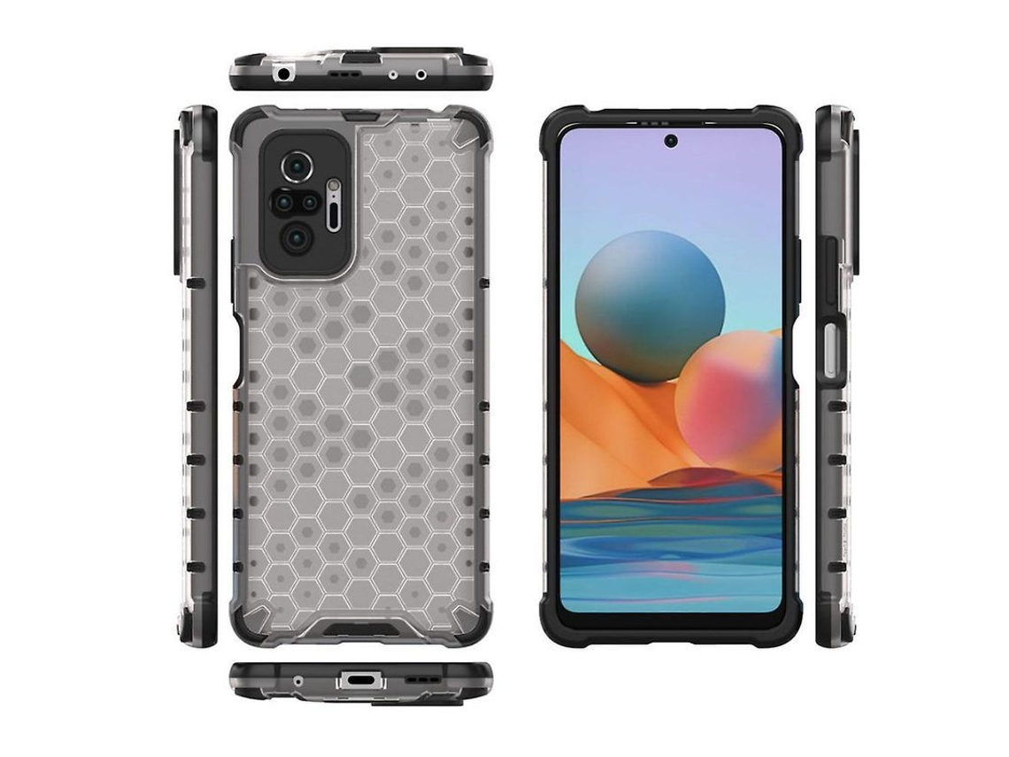 Yuru capa Protetora Compatível com o Smartphone Xiaomi Redmi Note 10 Pro, Material Tpu+pc, Transparente, 1 Unidade