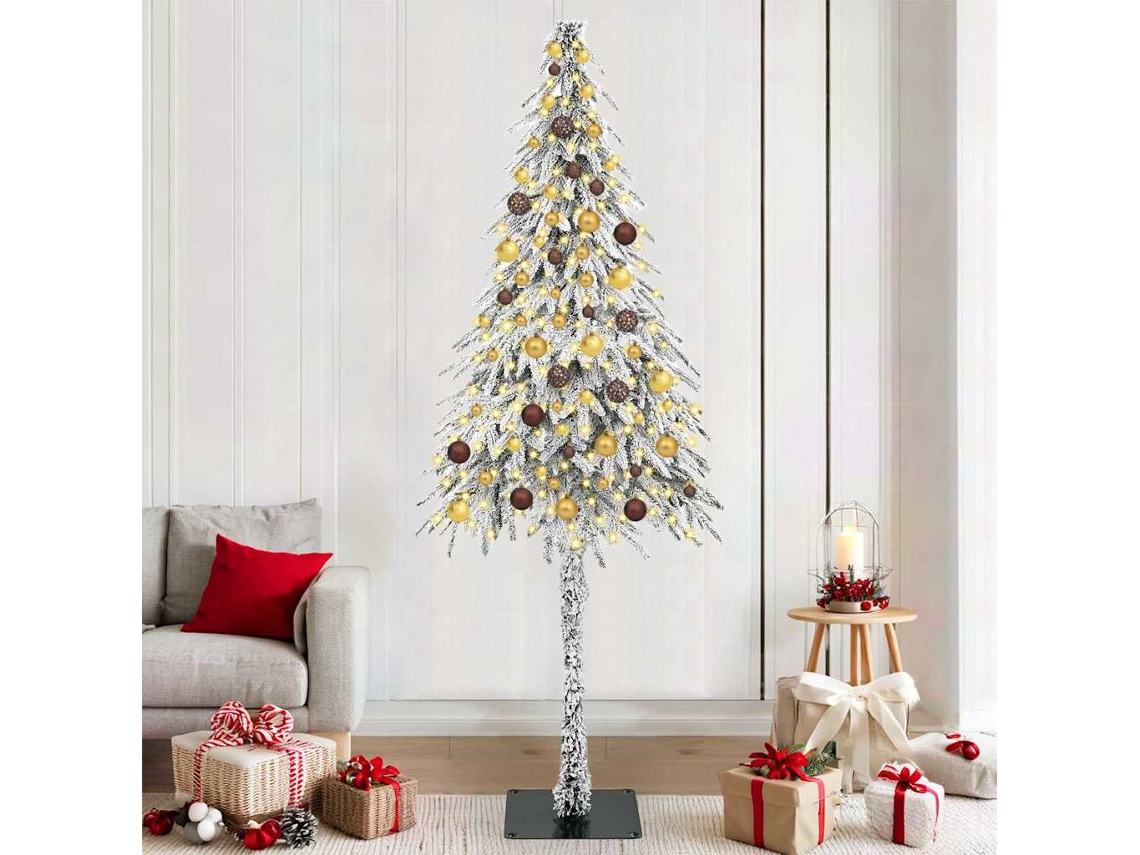 Vidaxl Árvore De Natal Com 300 Leds Com Suporte Branco 210 Cm Pe E Aço