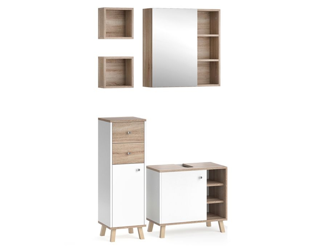 Conjunto de móveis de banheiro Vicco Senyo, Branco, 4 peças