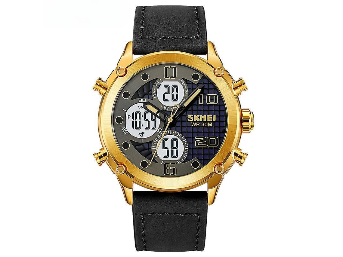 Relógio Masculino Moda Data Quartzo Impermeável Preto Shell Azul VEANXIN