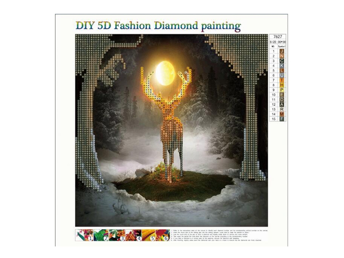 Laxiscreed Deco Diy De Diamante Alce 30x30cm Para Pintura De Diamantes Personalizada