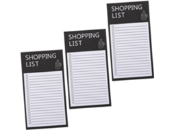 Bloco de notas magnético para geladeira, 3 blocos, papel macio para escrita, ideal para listas de cursos, para porta de geladeira, metal.