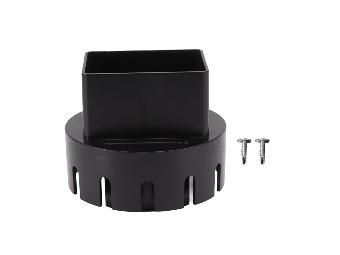 Adaptador De Canaleta Plástico 3x4in Preto Com Parafusos