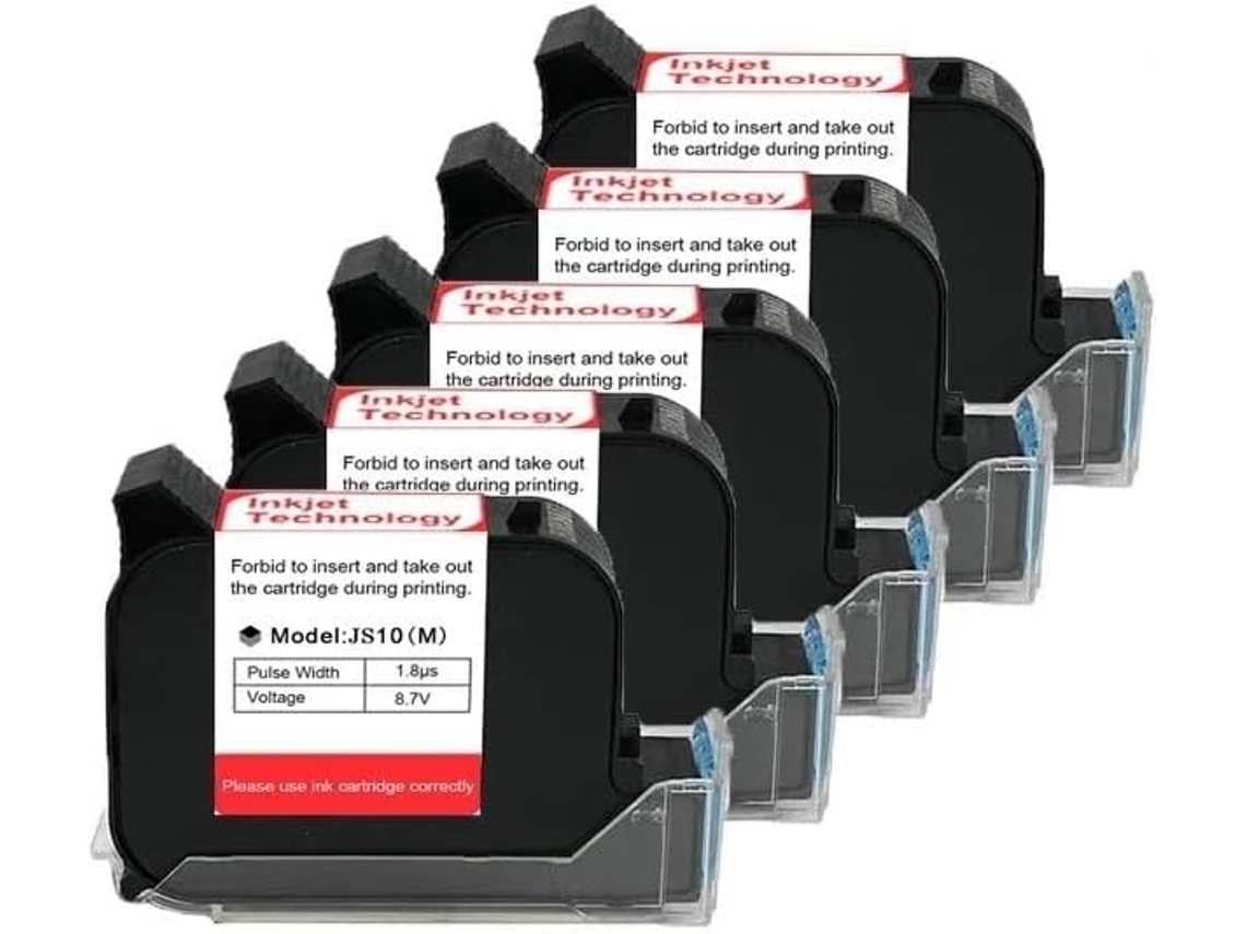 Cartuchos de Tinta para Impressora Portátil Js10, 12,7 Mm, de 1 a 10 Unidades, em Secagem SFUSHOS