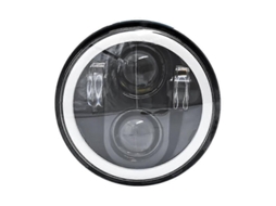 Farol Led 5.75 Polegadas Com Halo Branco Drl Para Moto Sportster Iron 883 Dyna Stre