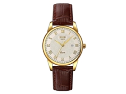 Relógio De Pulso Multifuncional Skmei 9058 Para Uso Externo, Elegante E À Prova D'água, Com Caixa Dourada E Mecanismo De Quartzo.