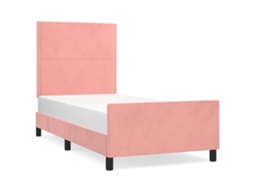 Bed Frame With Headboard, Bed Frames With Headboards Vidaxl Cor-de-rosa Veludo (90 X 200 Cm)