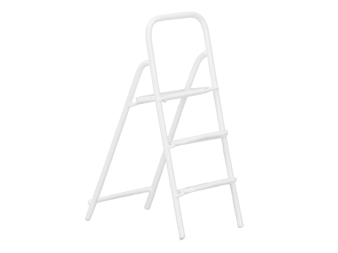 Primerox escada de Passos Miniatura de Metal 1/12 3 Etapas Acessórios Móveis Casa de Bonecas Branca