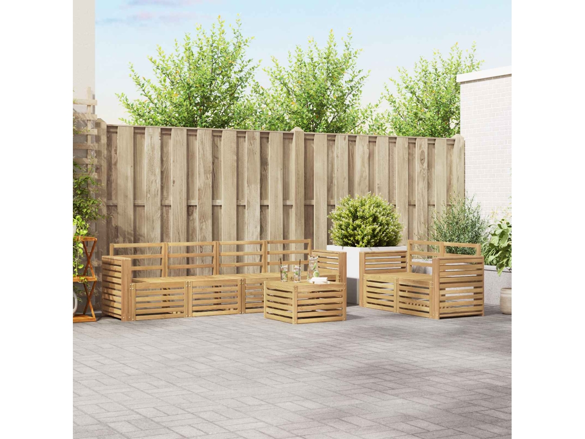 Vidaxl Conjunto De Sofás Para Exterior 7 Pcs Branco