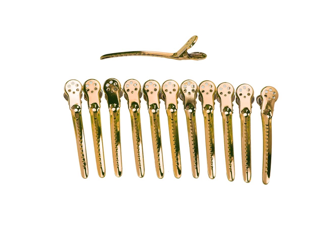 Grampos de cabelo (pacote com 12, material de aço colorido, para separar e pentear) Eoocoo
