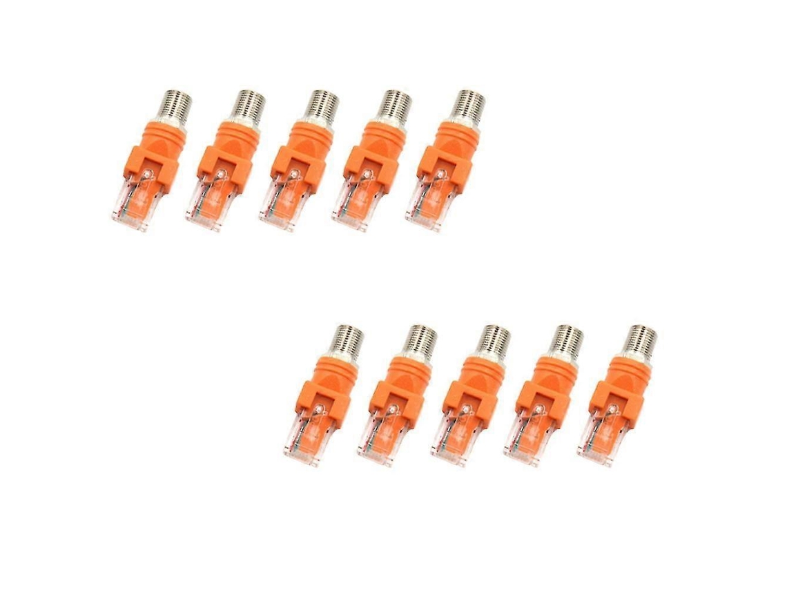 Conjunto De 10 Conectores Tipo F Rf Fêmea Para Rj45 Macho, Adaptador Coaxial, Rj45 Para Hengjian