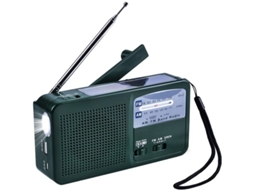 Rádio Portátil de Emergência, Solar com Manivela, Am/fm com Lanterna Led e Porta Usb AQUAFORGE