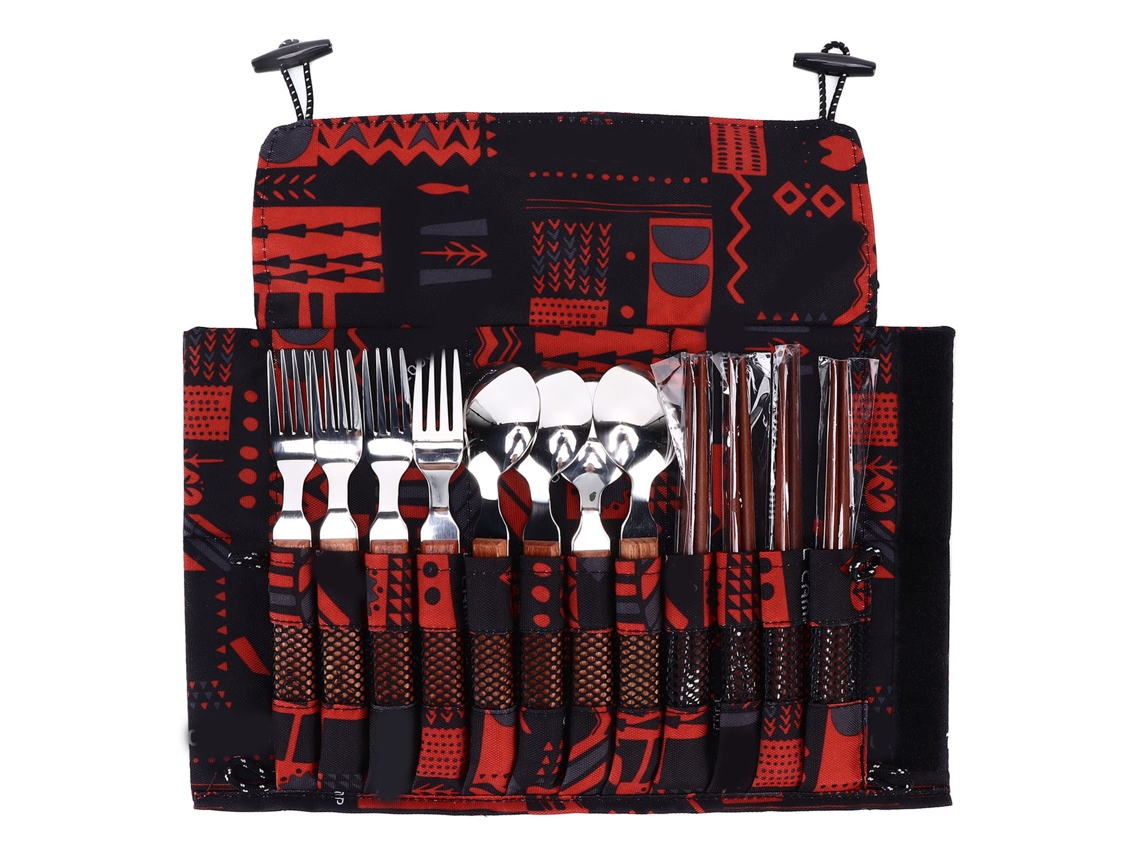 Conjunto de Talheres Primerox de Aço Inoxidável com Cabo de Madeira | S/MARCA