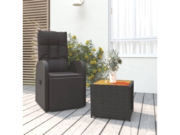 Vidaxl 2 Pcs Conjunto Lounge Para Jardim Vime Pe/acácia Maciça Preto