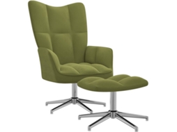 Relaxing Chair With Stool, Relaxing Chairs With Stools Vidaxl Verde Veludo