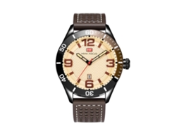 Relógio masculino Mini Focus 4, à prova d'água, em metal e com pulseira ajustável.