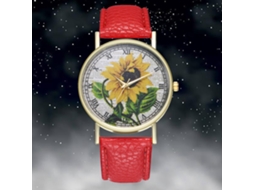 Reloj Analógico De Cuarzo Para Mujer Y Hombre Con Correa Pu De Negocio Rojo