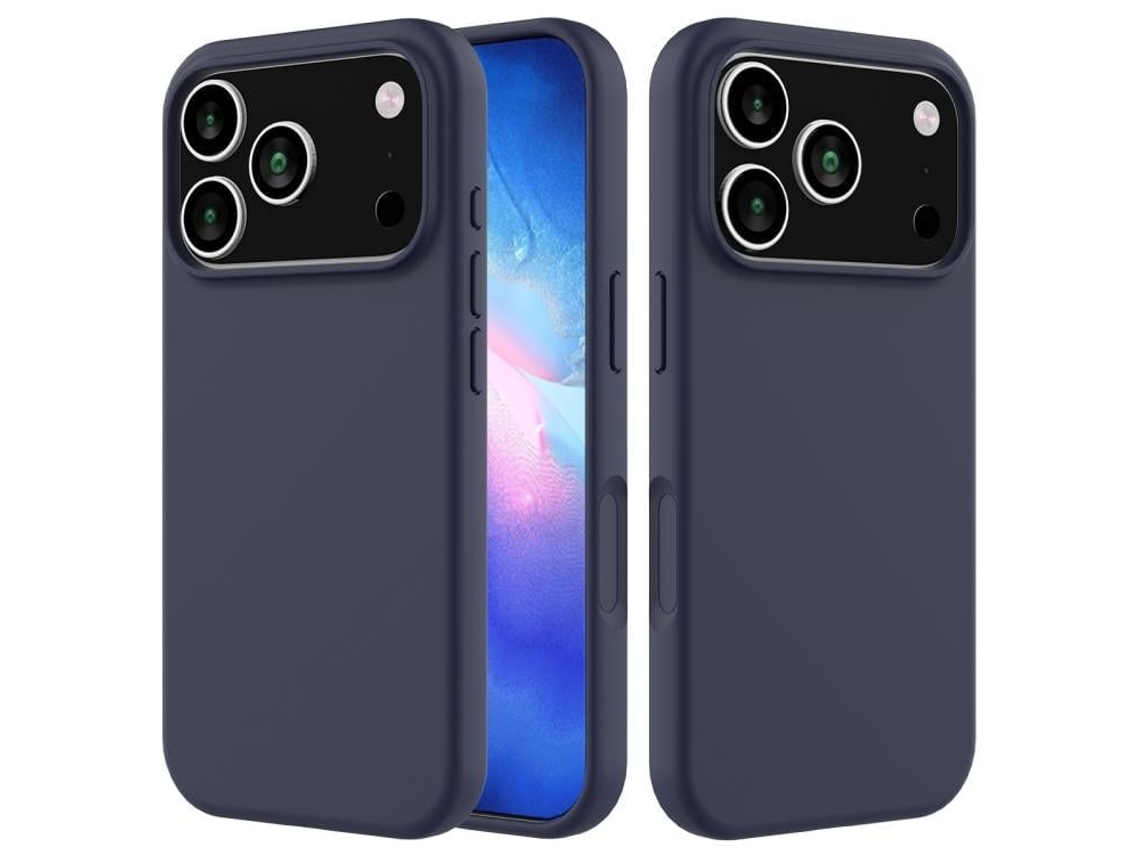 Capa De Silicone Para Iphone 17 Pro - Cor Sólida - Azul Meia-noite