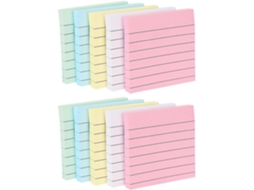Blocos De Notas Adesivas Com 10 Unidades, Papel Adesivo Forte E Removível, Cores Sortidas Para Escritório